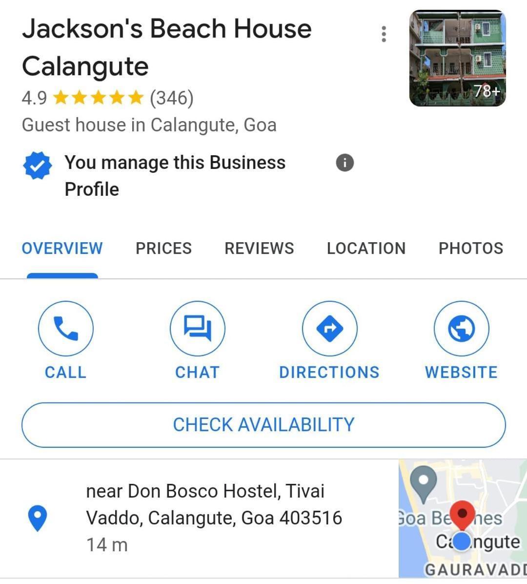 Jackson'S Beach House Калангуте Екстериор снимка